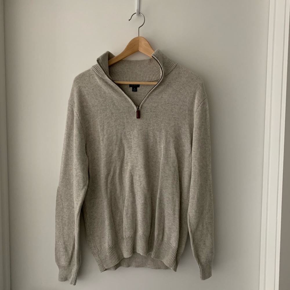 Cotton-cashmere half-zip sweater